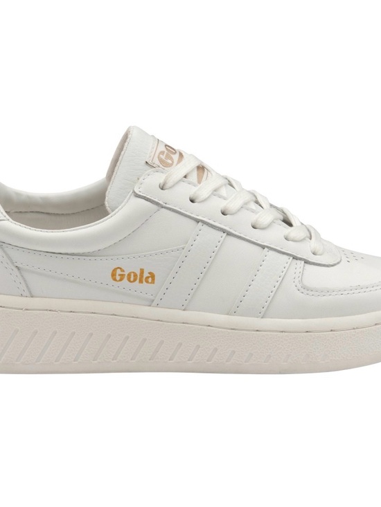 Gola Shoes - Gola Grandslam Leather White Sneakers Gold Logo Women’s Size 9